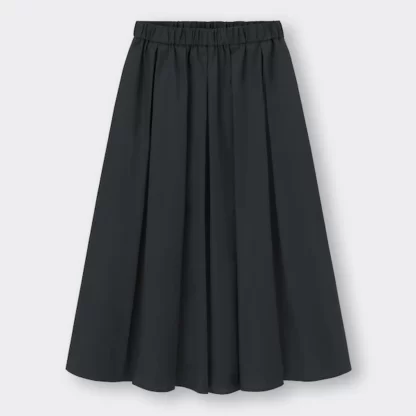 Tuck flare color midi skirt