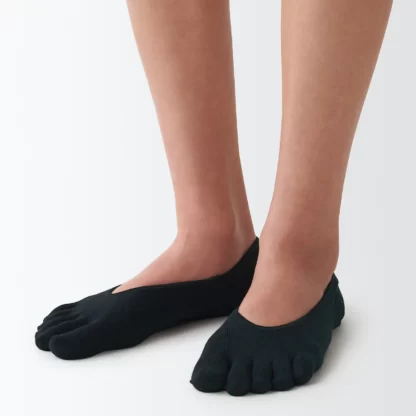 Non-slip heel cotton-blend deep-wearing 5-finger foot cover (ladies / select)