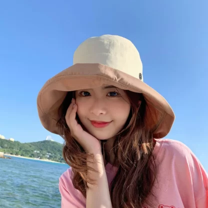 Hat Ladies Bucket Hat UV Cut Folding Compact Fashionable Cute Bow Sunburn Prevention UV Protection Outing Sunshade Wide Brim Wired Chin Cord Deformation Spring Summer Autumn Winter All Season 2way Logo mark One point casual simple