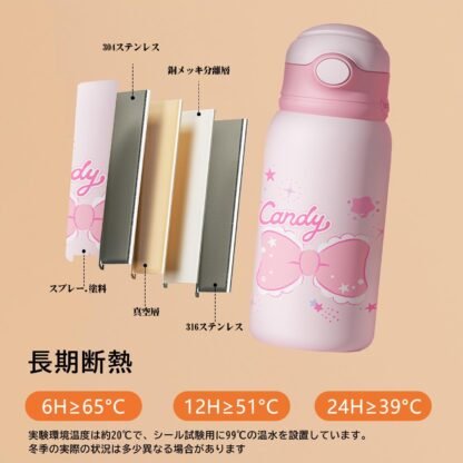 GERM Children's Water Bottle with Straw Bowtie 520ml - Image 4